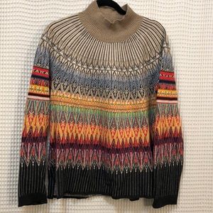 Anthro Maeve Modern Fair Isle Tunic Sweater
